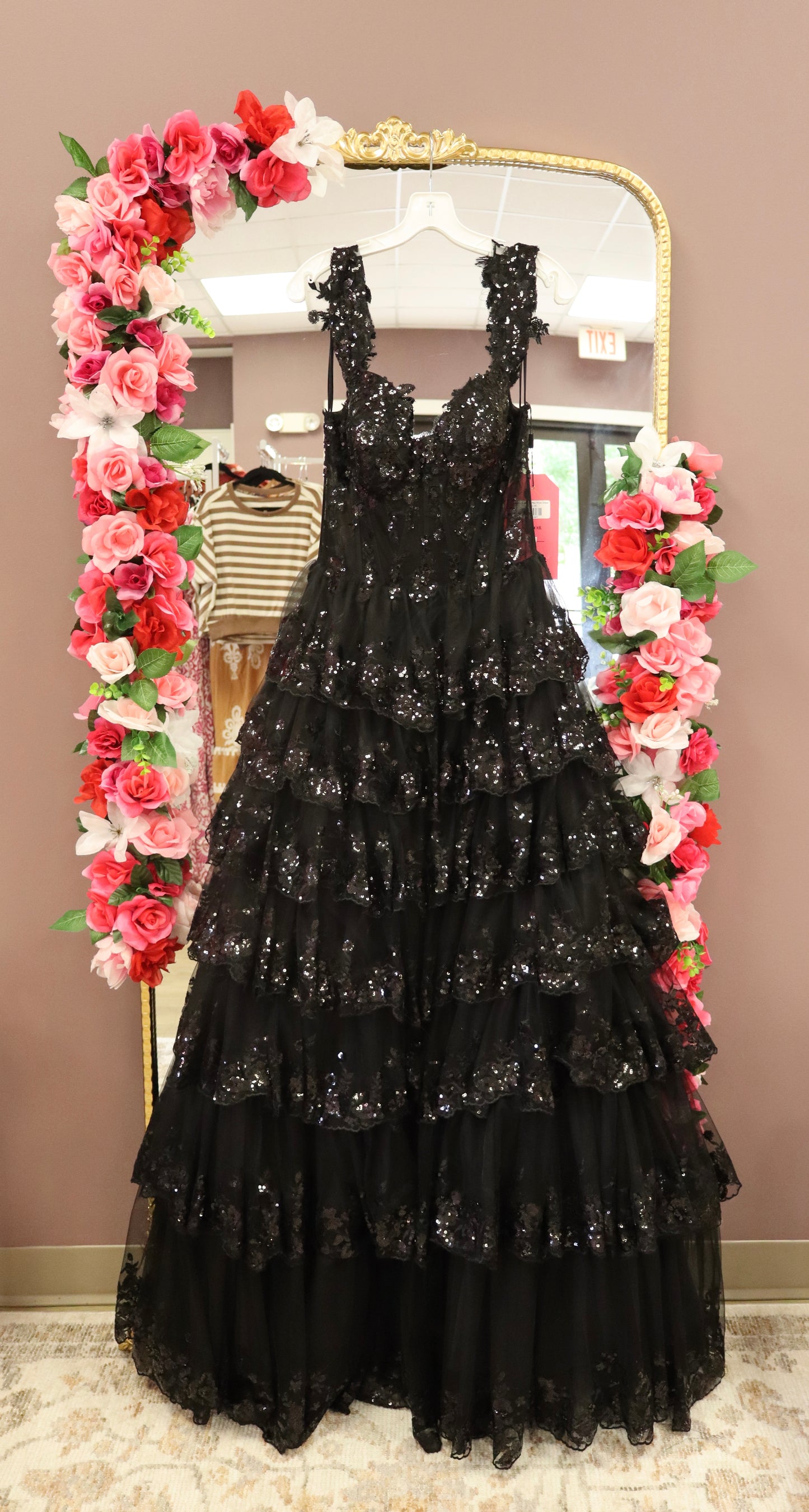 Long Corset Ruffled Prom Dress