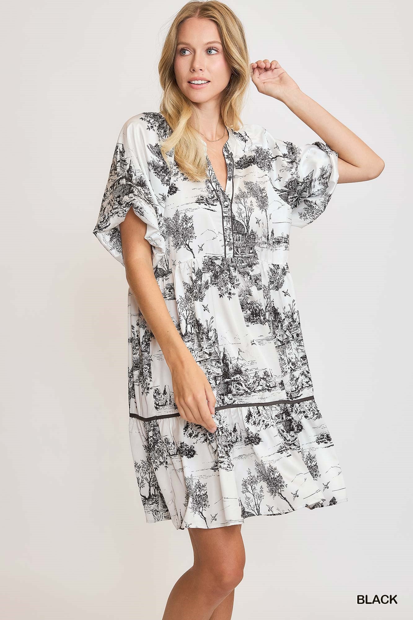 landscape print dress