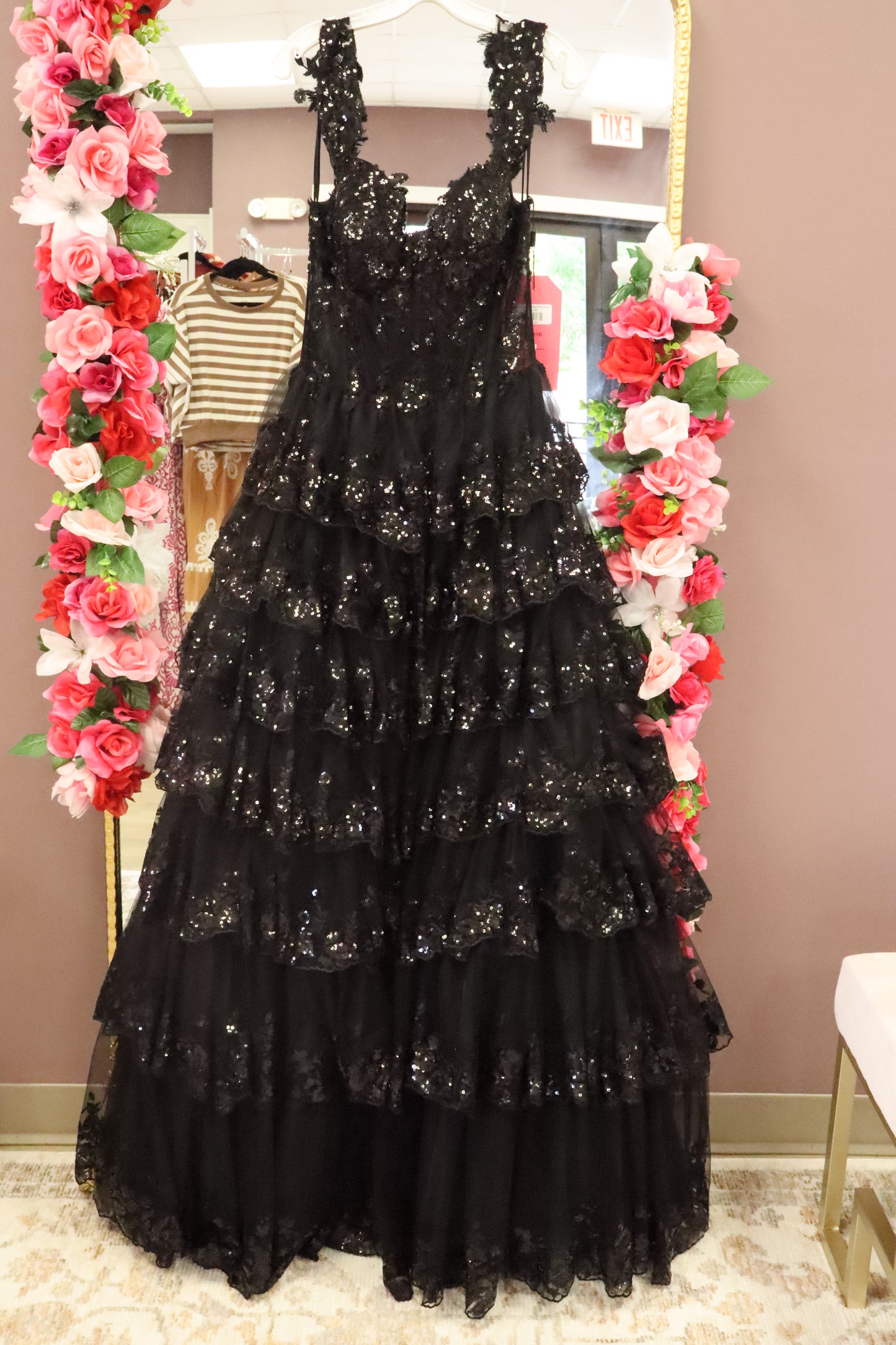 Long Corset Ruffled Prom Dress