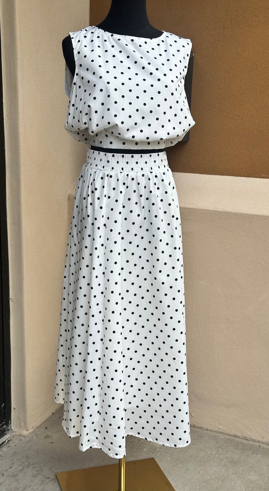 polka dot skirt set