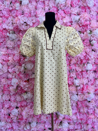 yellow polka dress